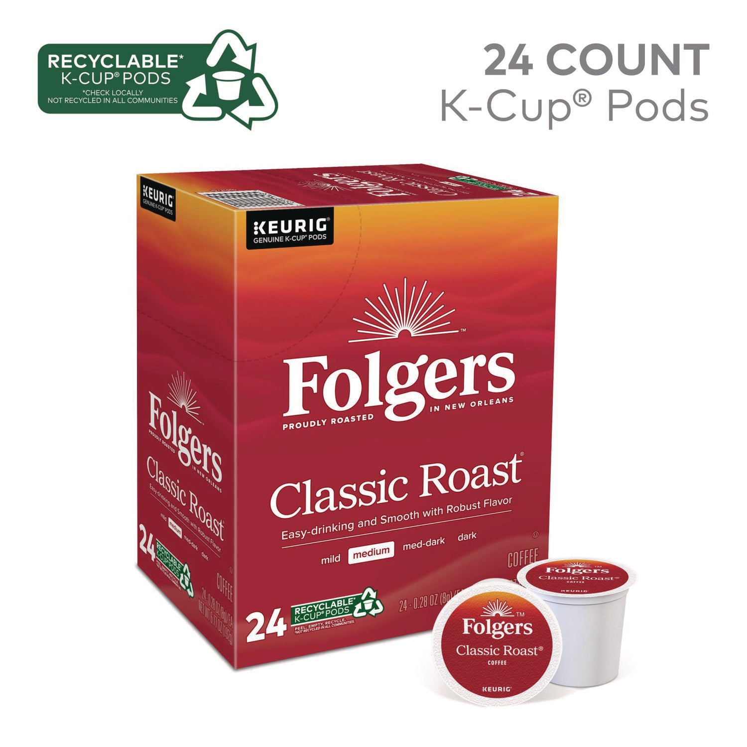 Gourmet Selections Classic Roast Coffee K-Cups, 96/carton