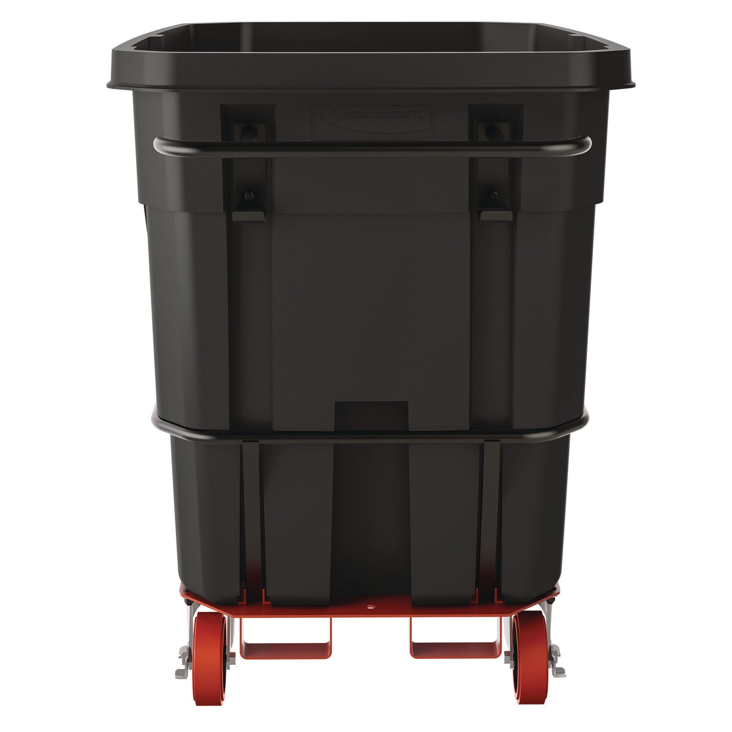 1 cu yd Heavy Duty Tilt Truck, Forkliftable Frame, 2,200 lb Capacity, Black/Red