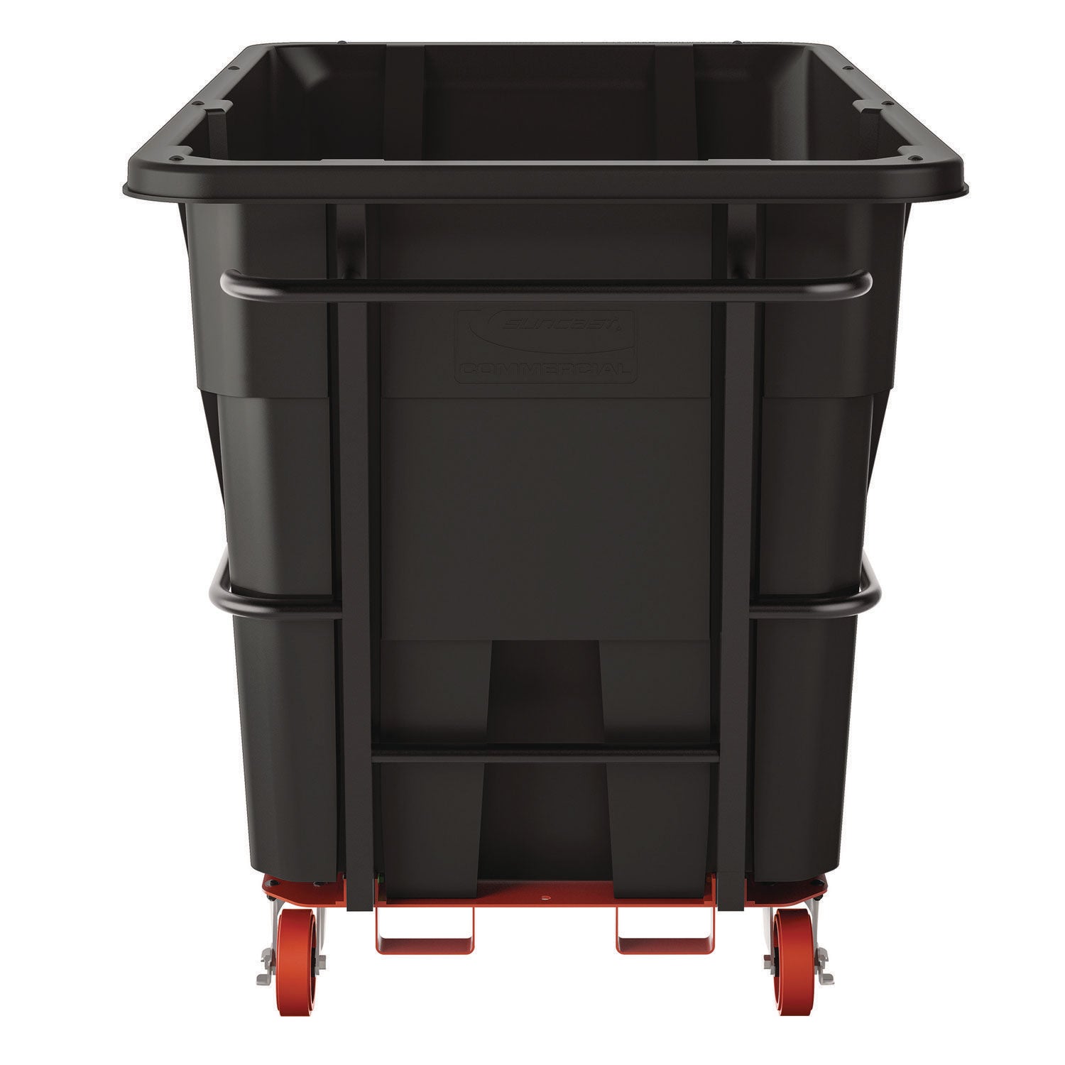 2 cu yd Heavy Duty Tilt Truck, Forkliftable Frame, 2,300 lb Capacity, Black/Red