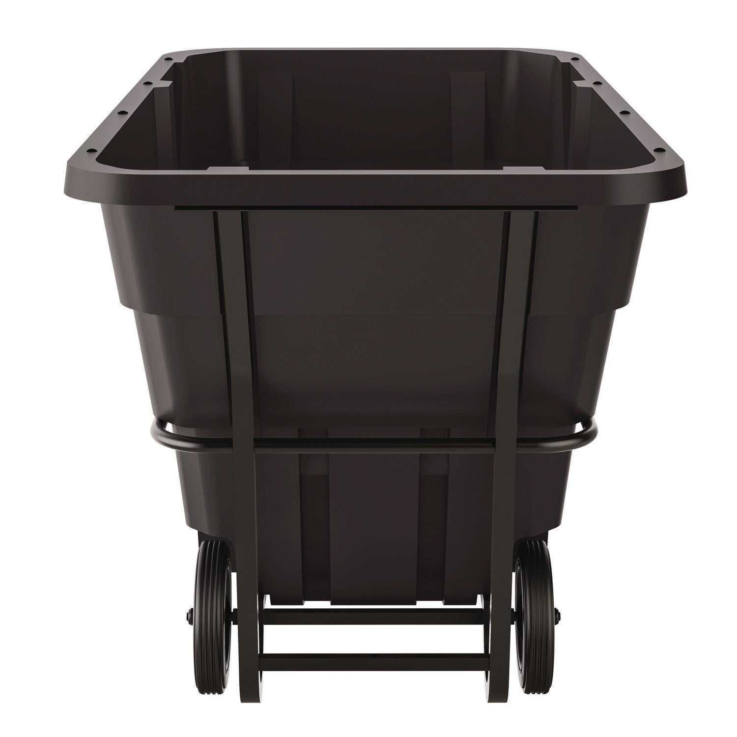 1.5 cu yd Standard Duty Tilt Truck, Forkliftable Frame, 1,300 lb Capacity, Black/Red