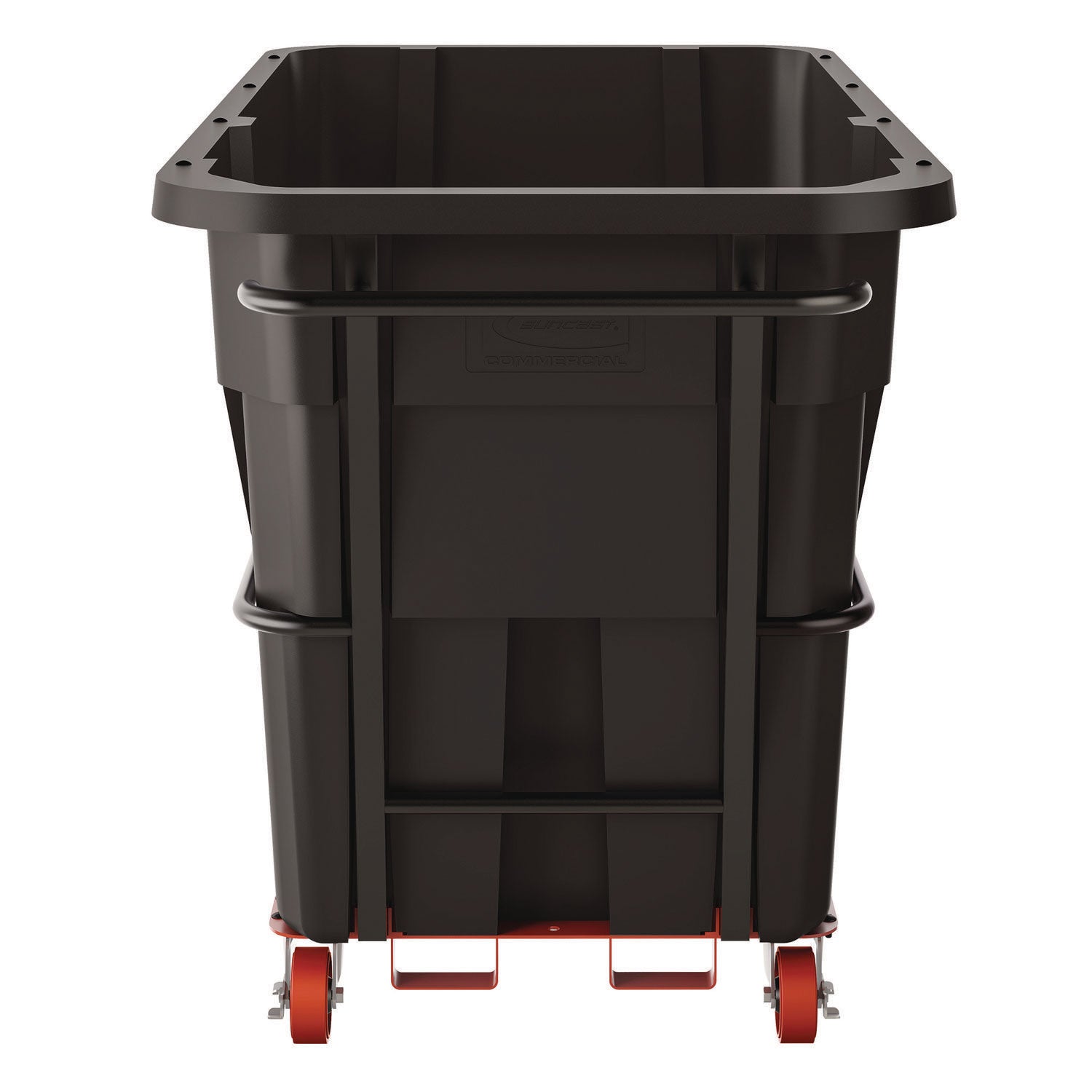 1.5 cu yd Standard Duty Tilt Truck, Forkliftable Frame, 1,300 lb Capacity, Black/Red