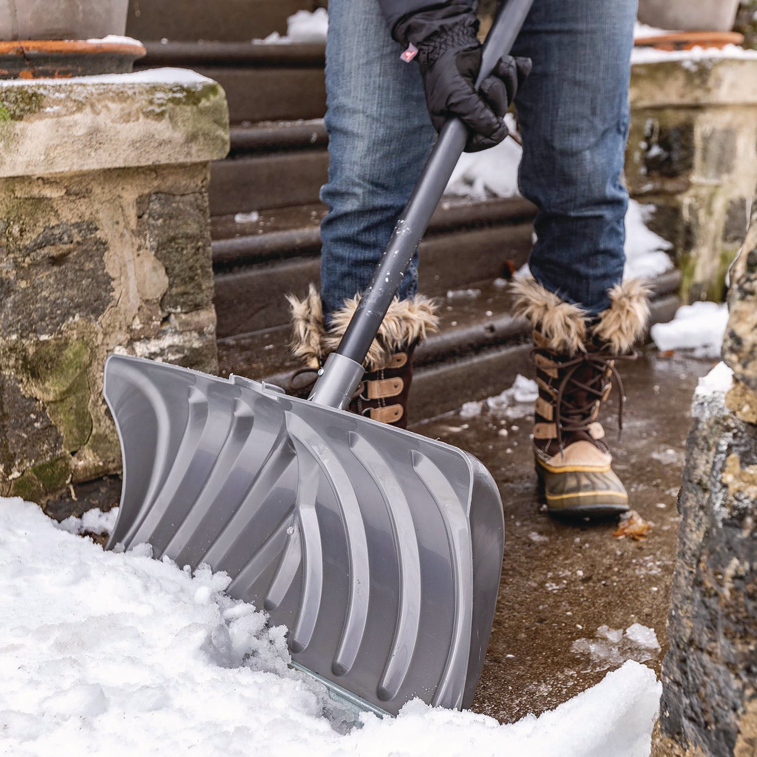 Steel Core Snow Pusher with Wear Strip, 24" Width x 57.55" Length