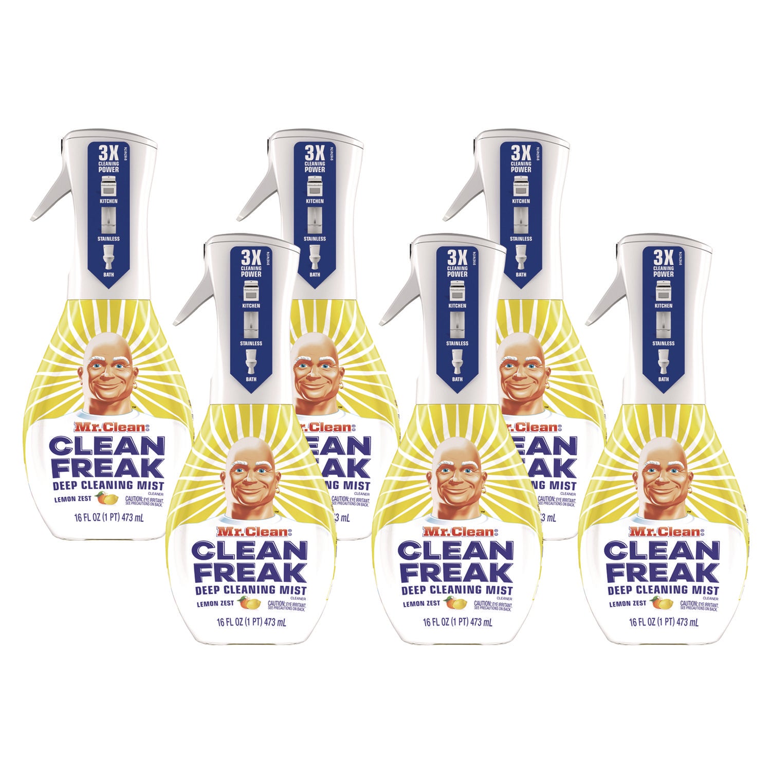 Mr. Clean Deep Cleaning Mist - For Multipurpose - Spray - 16 fl oz (0.5 quart) - Lemon Zest Scent - Recommended For: Grime Remover, Dirt Remover, Grease Remover - Easy to Use, Disinfectant, Deodorize - Multi - 1 Each