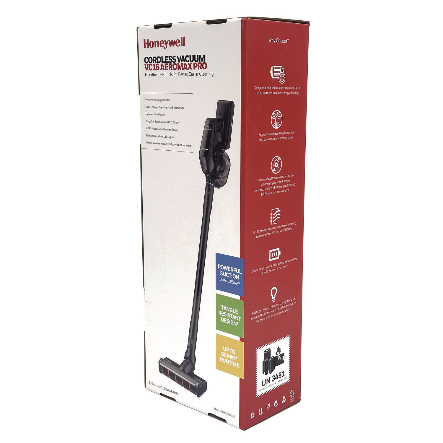 Aeromax Pro VC16 Cordless Vacuum, 8.5" Cleaning Path, Dark Silver