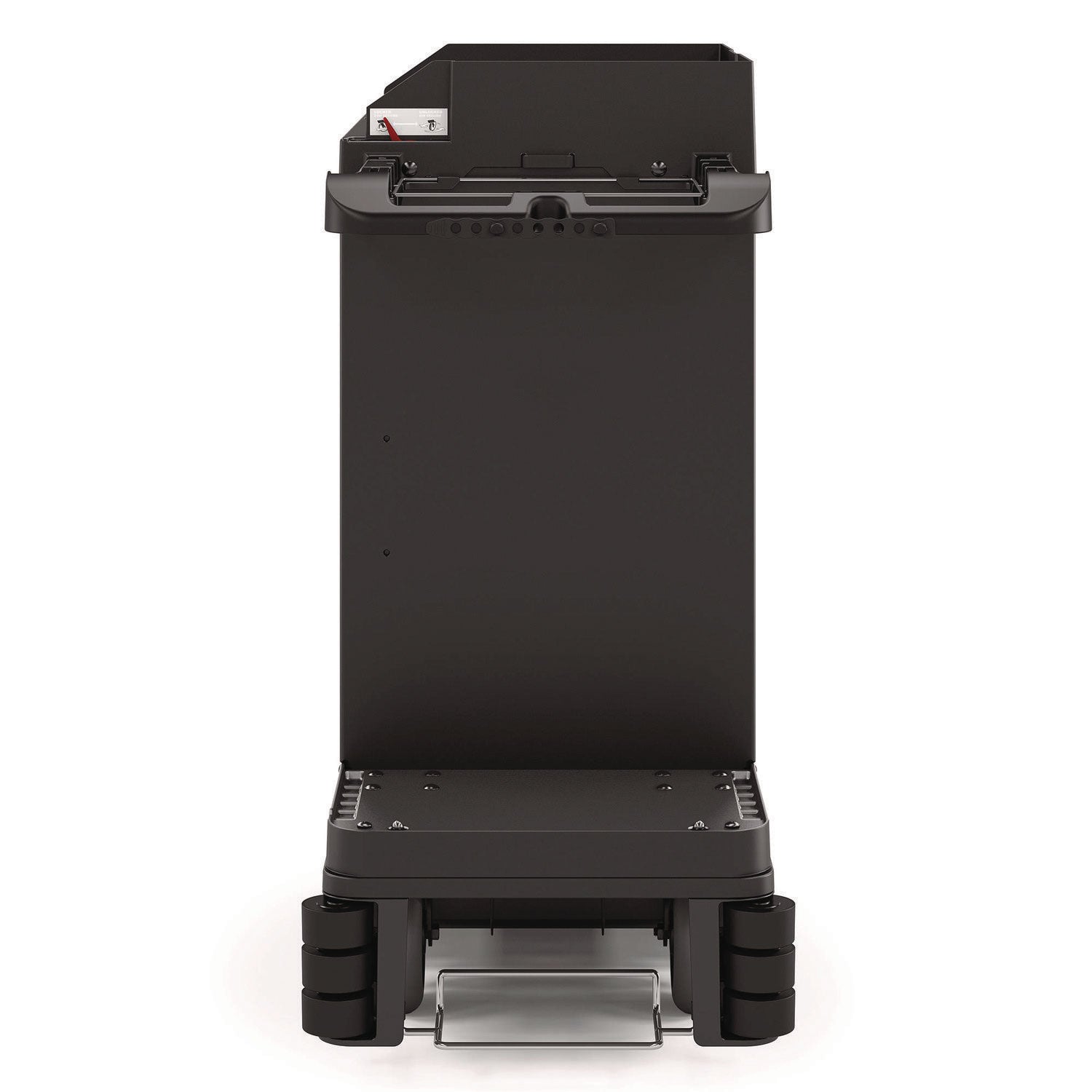Partially Assembled Premium Housekeeping Cart, Plastic, 1 Shelf, 24 x 62.13 x 49.75, Black