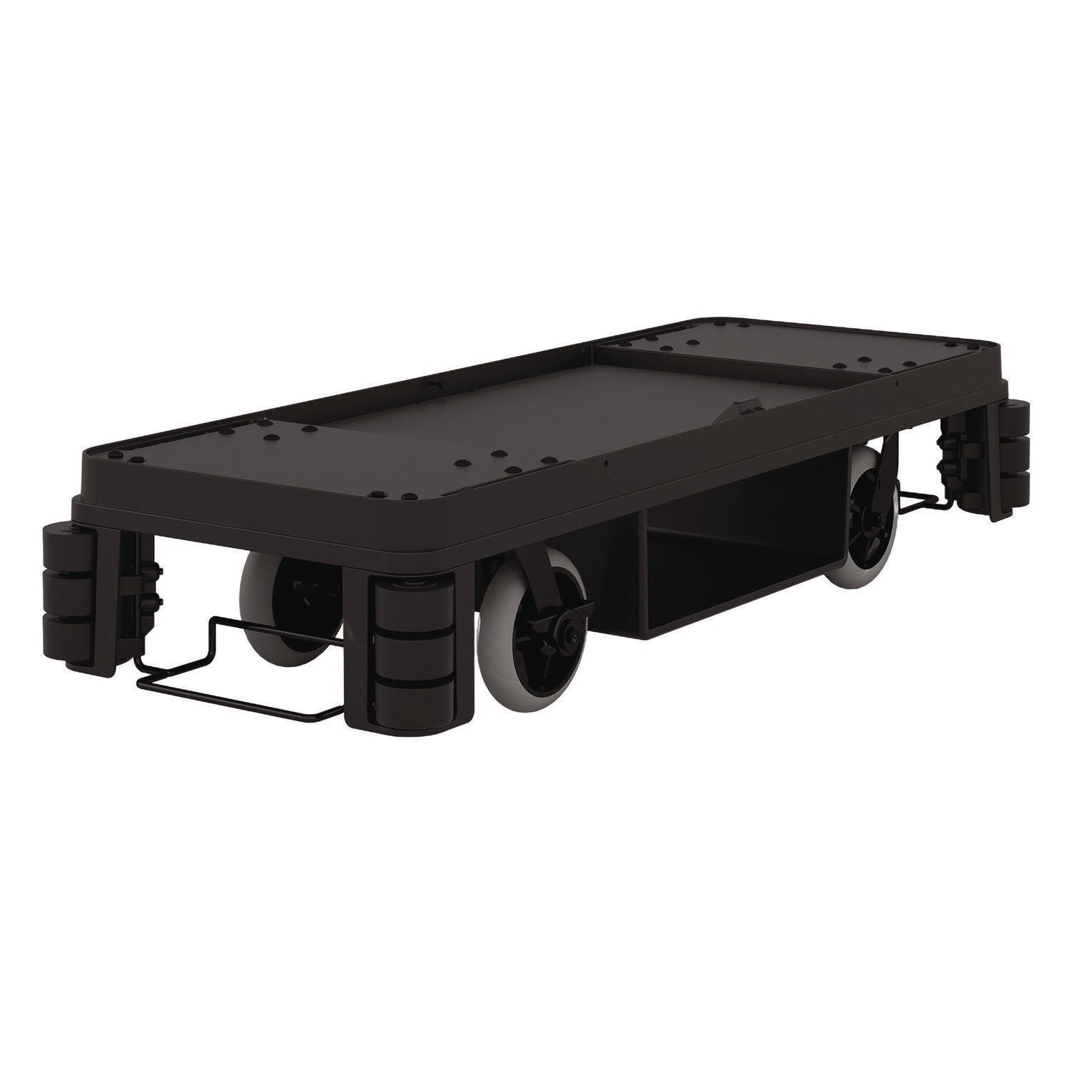 Partially Assembled Premium Housekeeping Cart, Plastic, 1 Shelf, 24 x 62.13 x 49.75, Black