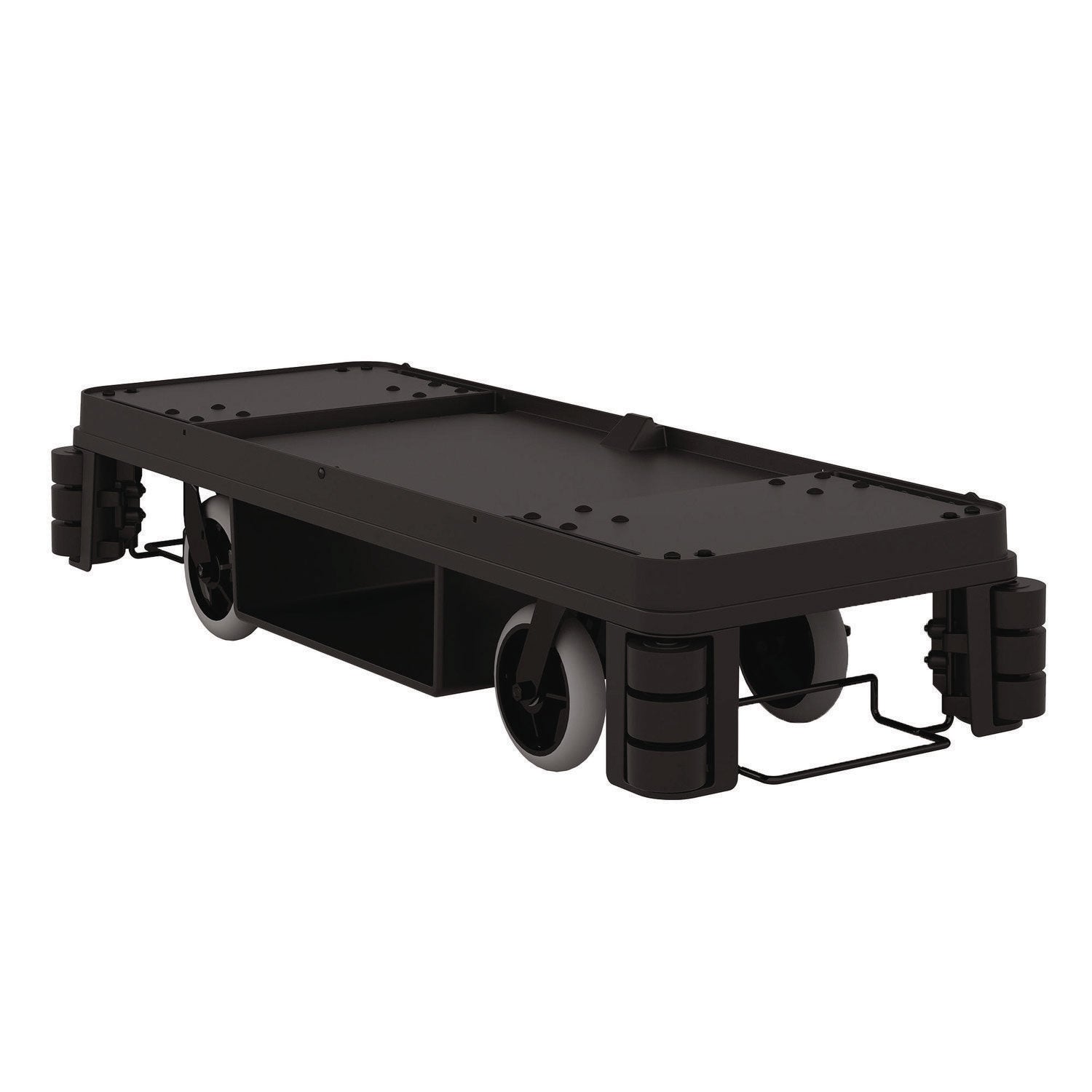 Partially Assembled Premium Housekeeping Cart, Plastic, 1 Shelf, 24 x 62.13 x 49.75, Black