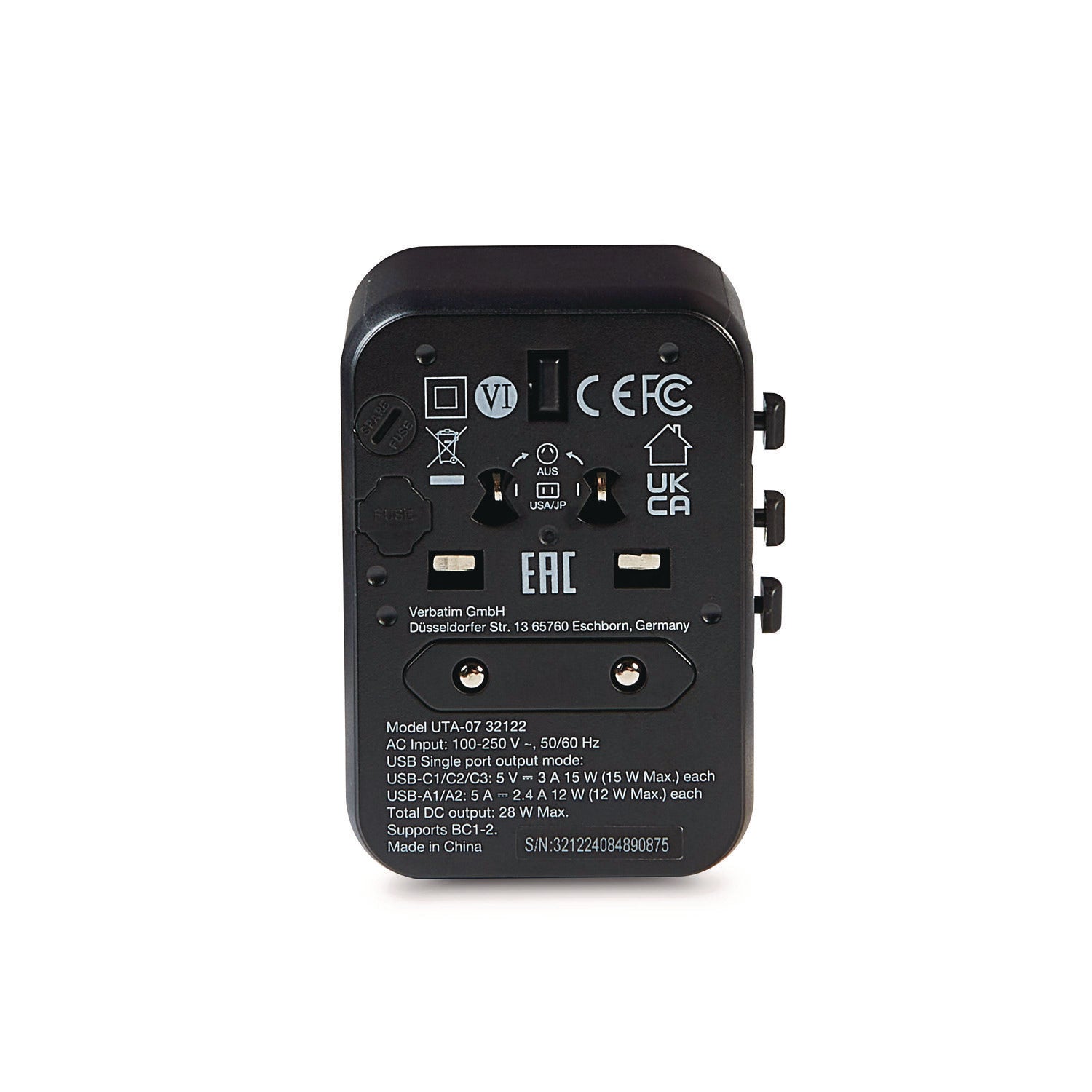 UTA-07 Universal Travel Adapter, (3) USB-A, (3) USB-C