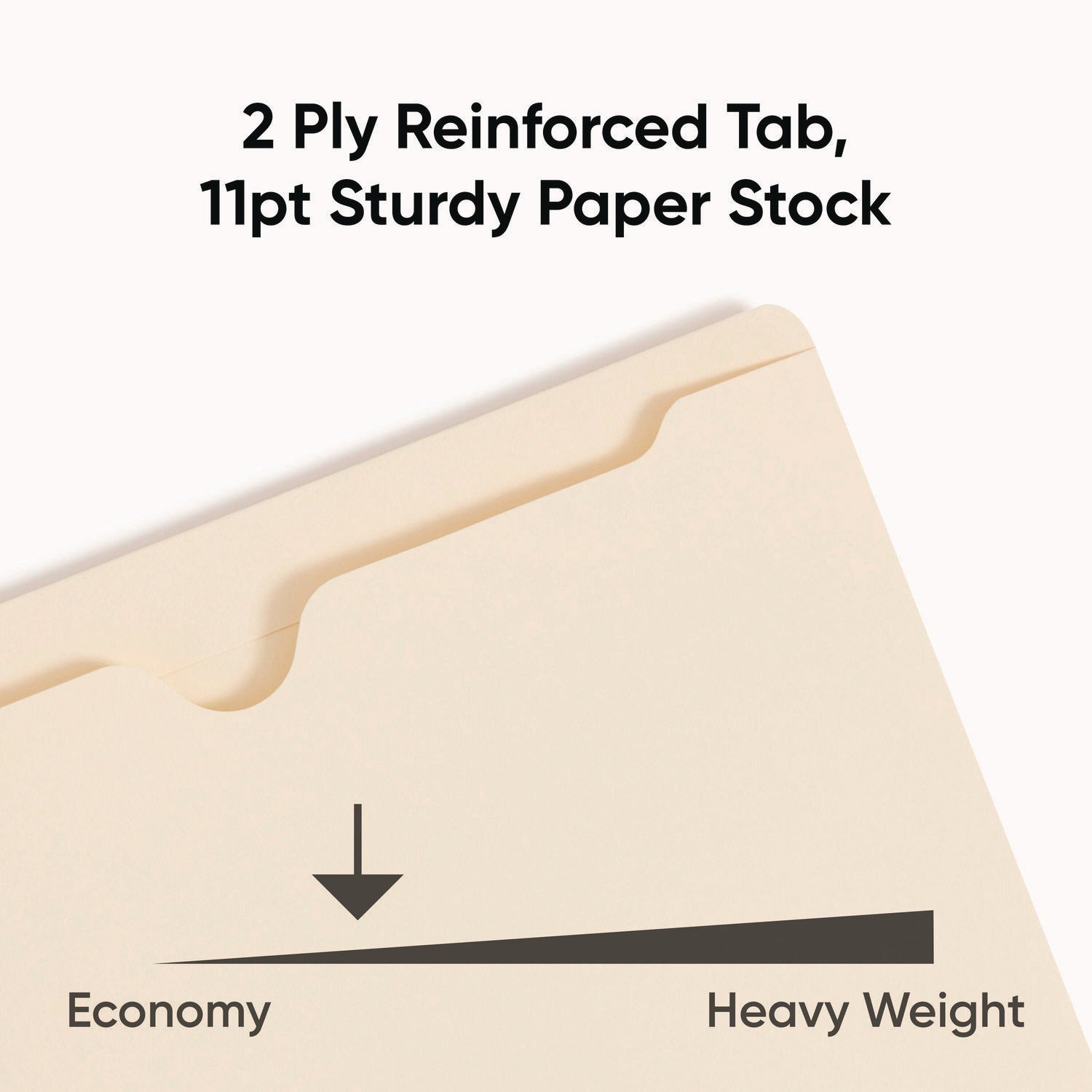Smead Straight Tab Cut Letter Recycled File Jacket - 8 1/2" x 11" - 11 pt. - 2 Plys - Manila - Reinforced, Slip Resistant - 10% Recycled - 100 / Box