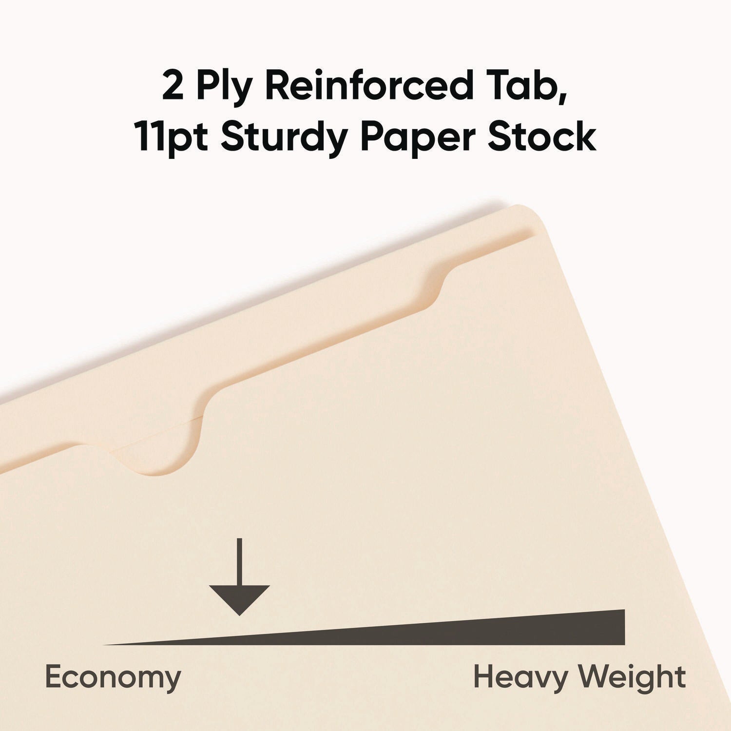 Smead Straight Tab Cut Letter Recycled File Jacket - 8 1/2" x 11" - 2" Expansion - 11 pt. - 2 Plys - Manila - Reinforced, Slip Resistant - 10% Recycled - 50 / Box