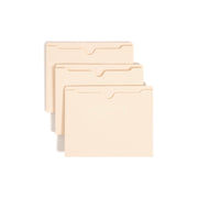 Smead Straight Tab Cut Letter Recycled File Jacket - 8 1/2" x 11" - 2" Expansion - 11 pt. - 2 Plys - Manila - Reinforced, Slip Resistant - 10% Recycled - 50 / Box