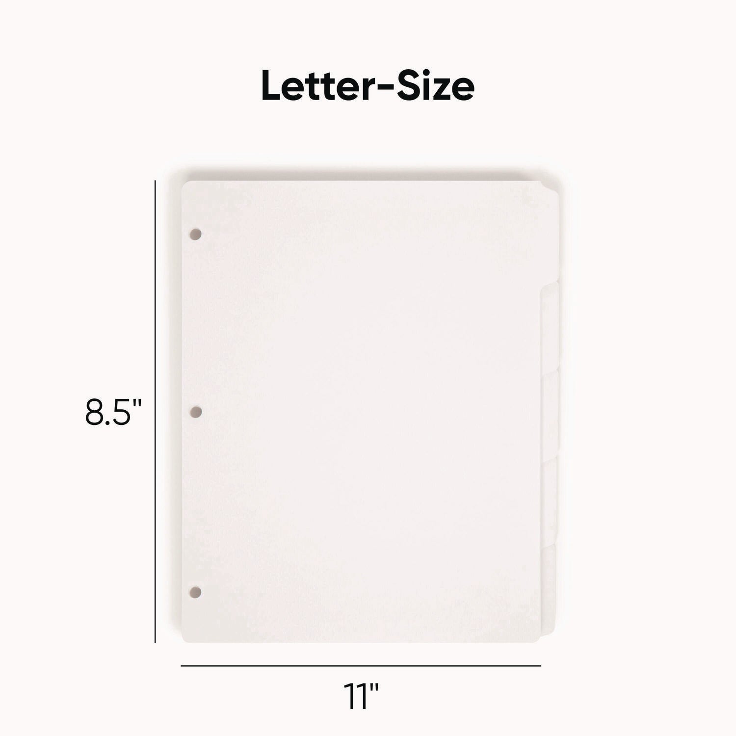 5 Tab(s)/Set - Letter - 8.50" Width x 11" Length - White Divider - 10% Recycled - 1 Box
