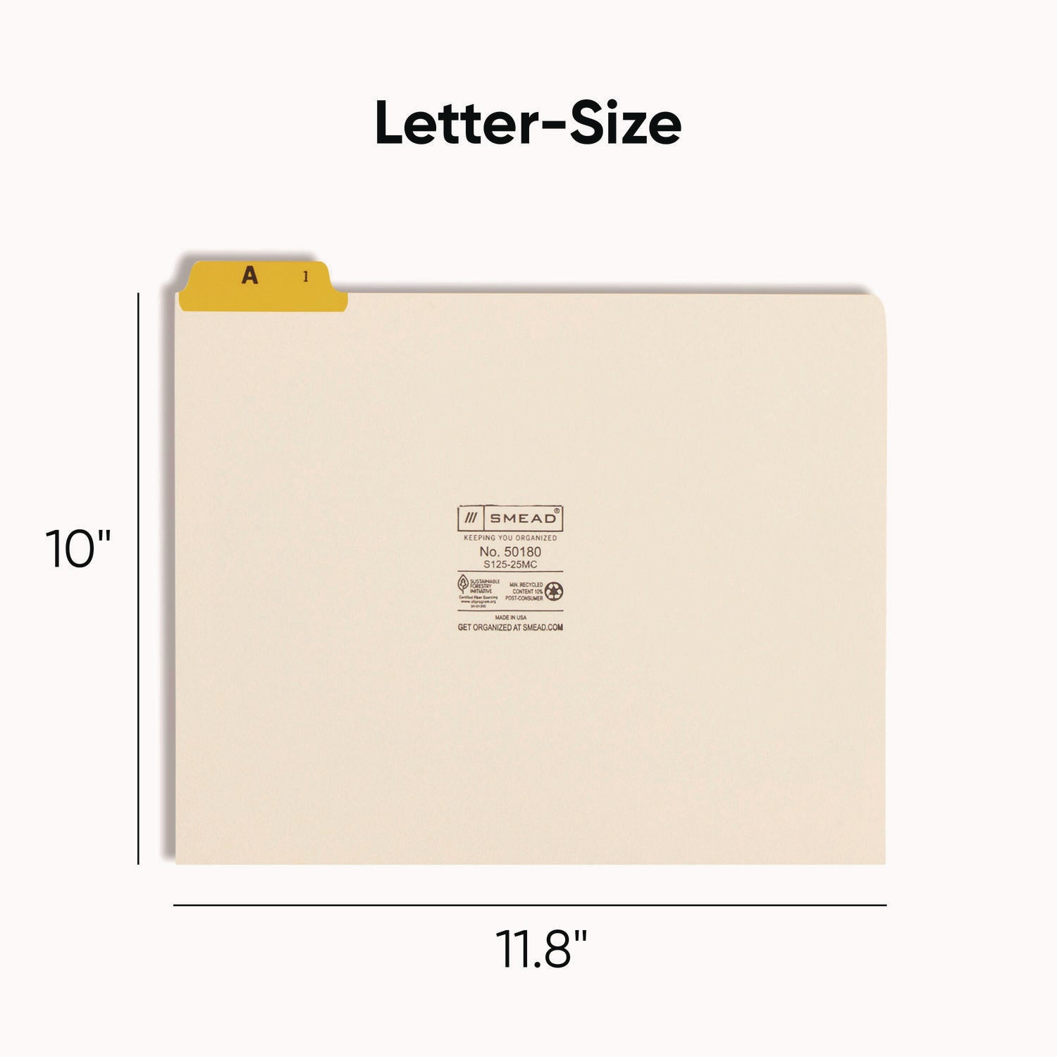 Smead File Guide - 25 Printed Assorted Tab(s) - Character - A-Z - 25 Tab(s)/Set - Letter - Yellow Manila, Green, Pink, Salmon, Blue Tab(s) - 10% Recycled - 1 Set