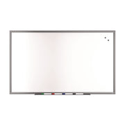 Magnetic Porcelain Dry Erase Board, 60" x 36", White Surface, Gray/Natural Aluminum Frame
