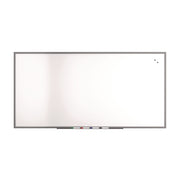 Magnetic Porcelain Dry Erase Board, 96" x 48", White Surface, Gray/Natural Aluminum Frame