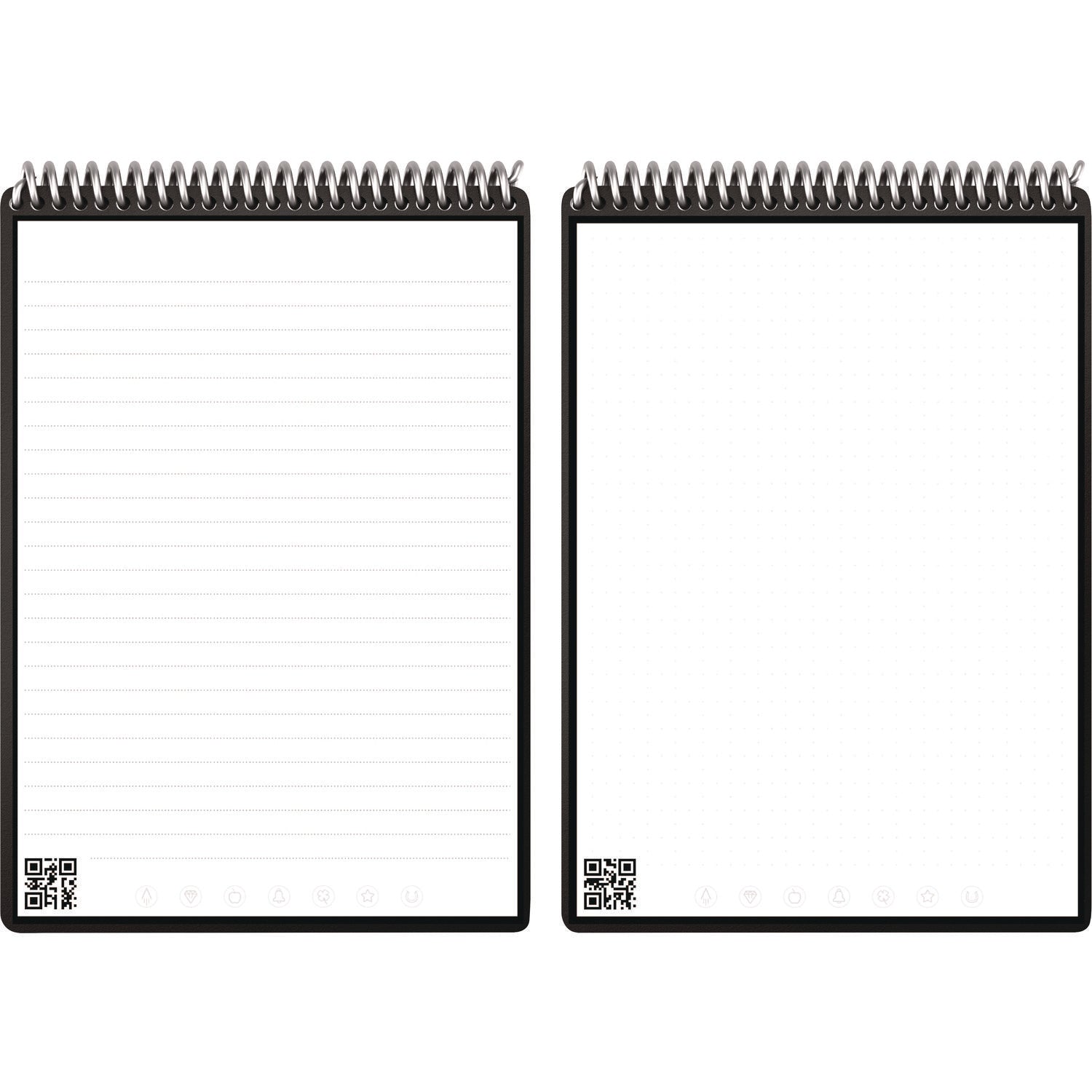 Flip Smart Notepad, Black Cover, Lined/Dot Grid Rule, 6 x 8.8, White, 18 Sheets