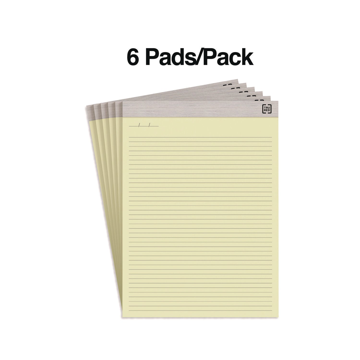 Notepads, Narrow Rule, 50 Canary Yellow 8.5 x 11.75 Sheets, 6/Pack