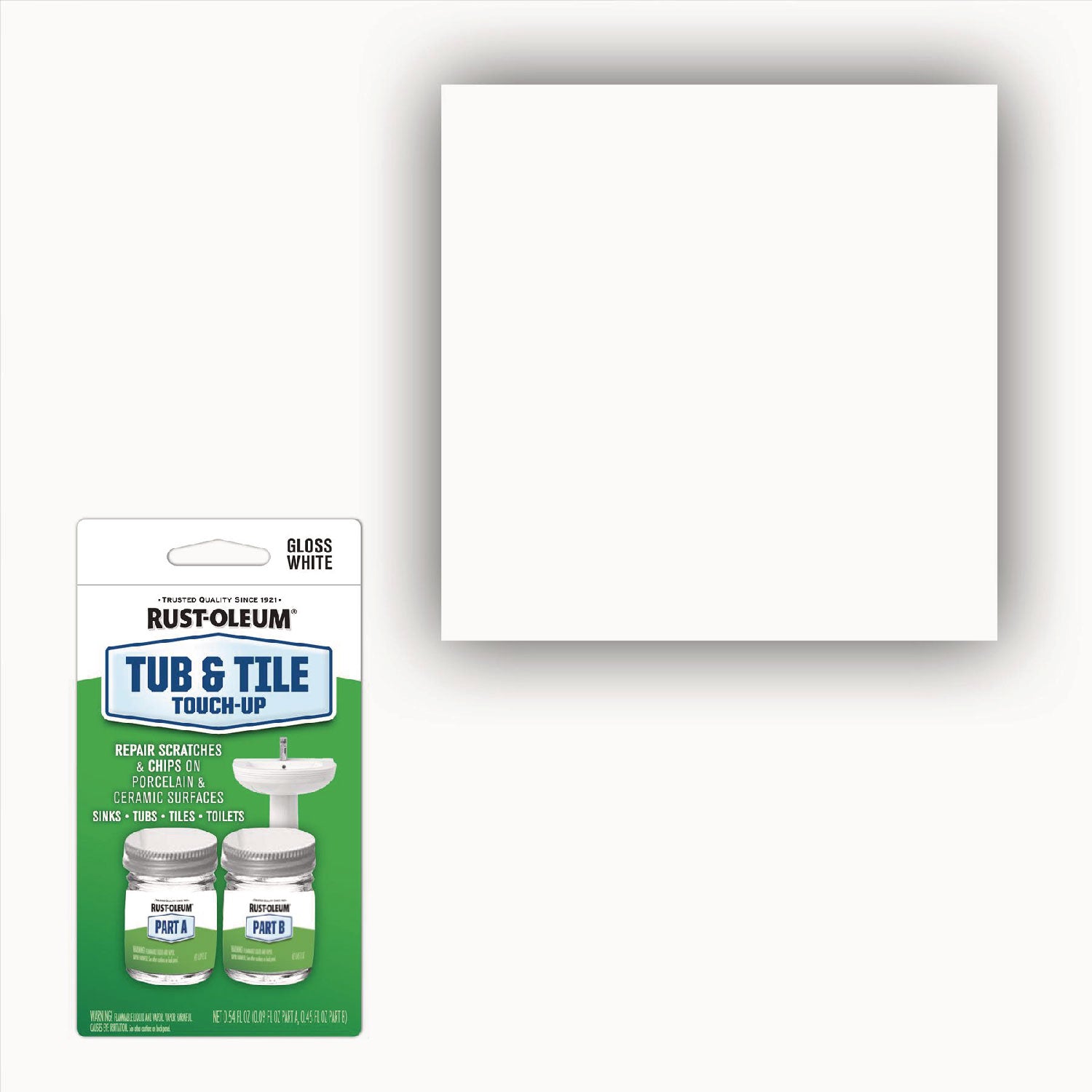 Specialty Gloss White Tub and Tile Touch Up, Gloss White, 0.54 oz Glass Vials, 6 Kits/Carton
