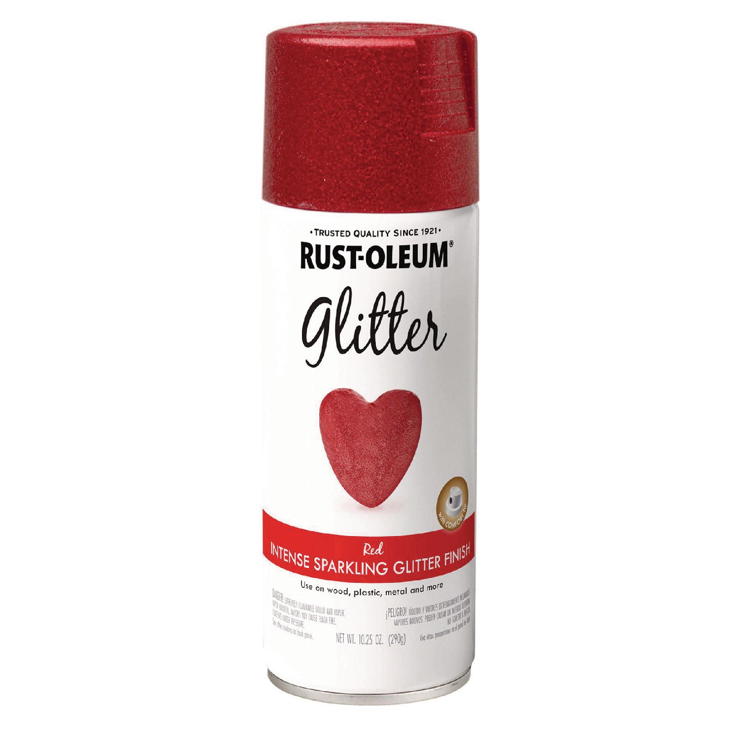Specialty Glitter Spray Paint, Glitter Red, 10.25 oz Aerosol Can, 6/Carton