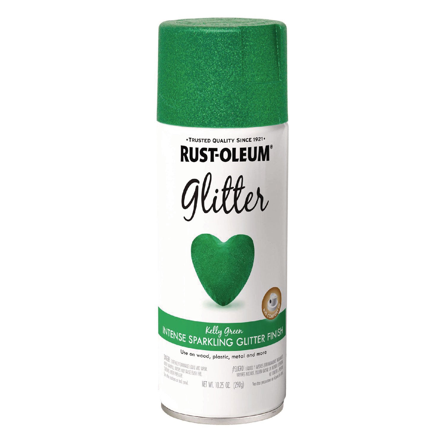 Specialty Glitter Spray Paint, Glitter Kelly Green, 10.25 oz Aerosol Can, 6/Carton