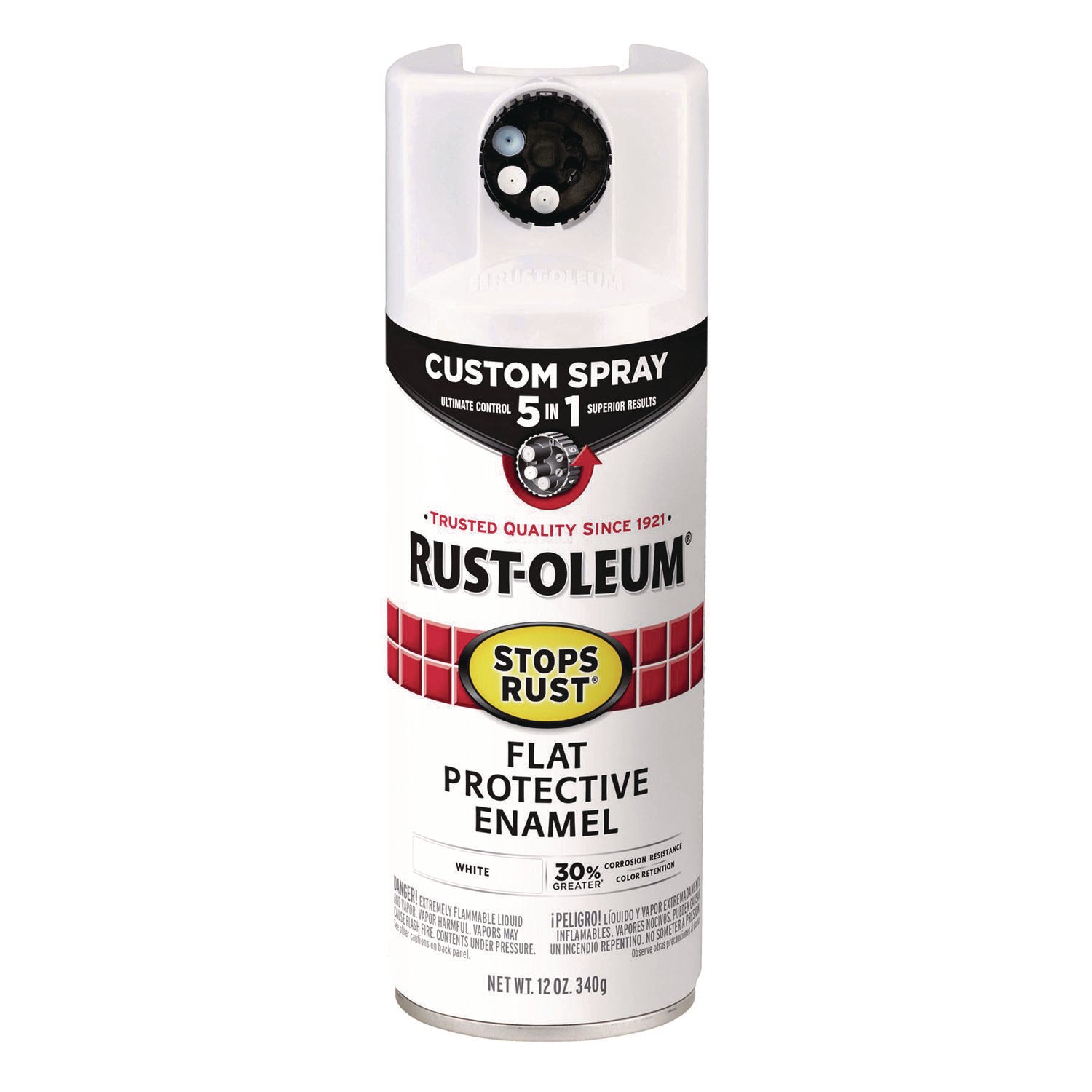 Stops Rust 5-in-1 Spray Paint, Flat White, 12 oz Aerosol Can