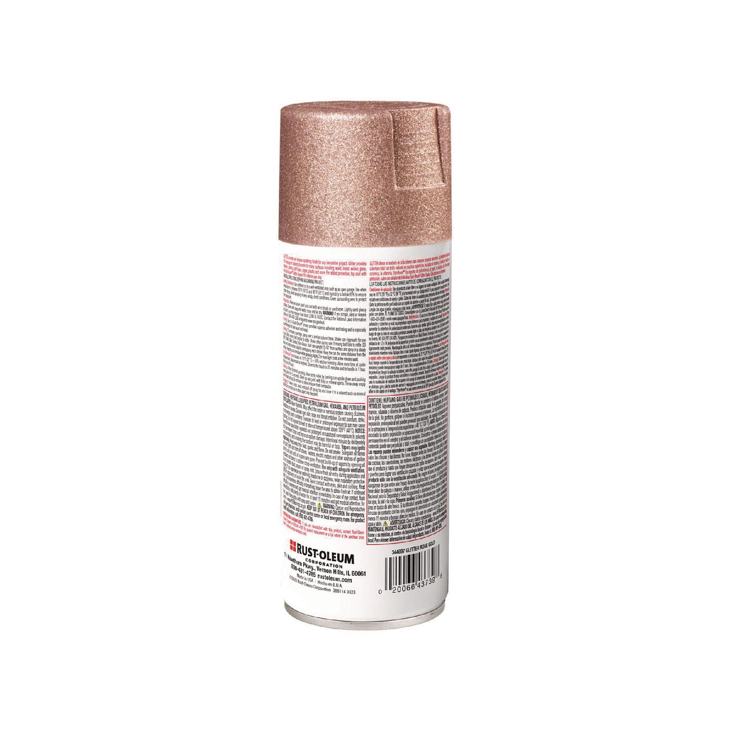 Specialty Glitter Spray Paint, Glitter Rose Gold, 10.25 oz Aerosol Can, 6/Carton
