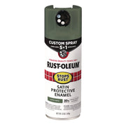 Stops Rust 5-in-1 Spray Paint, Satin Earthy Green, 12 oz Aerosol Can
