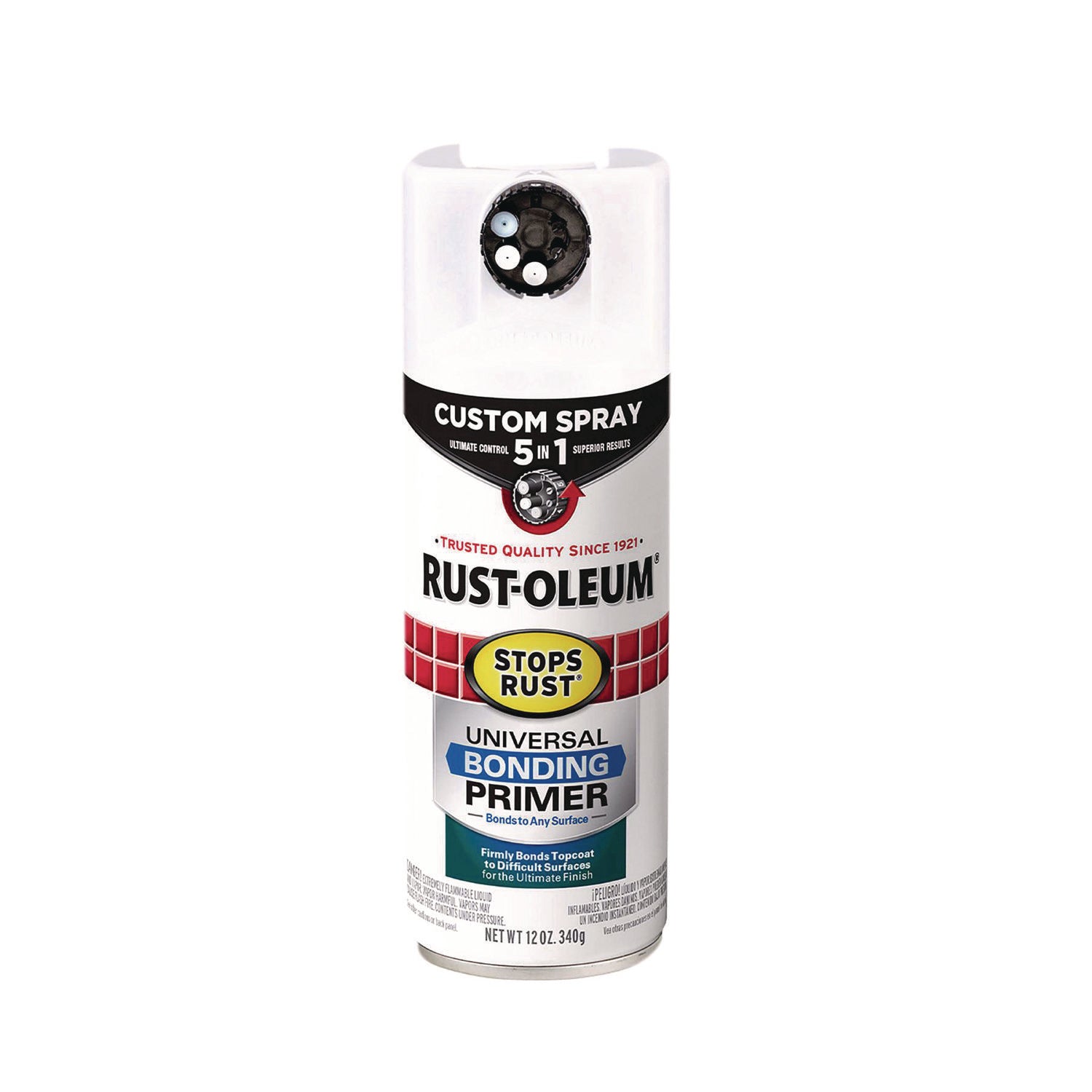 Stops Rust 5-in-1 Spray Paint, White, 12 oz Aerosol Can, 6/Carton