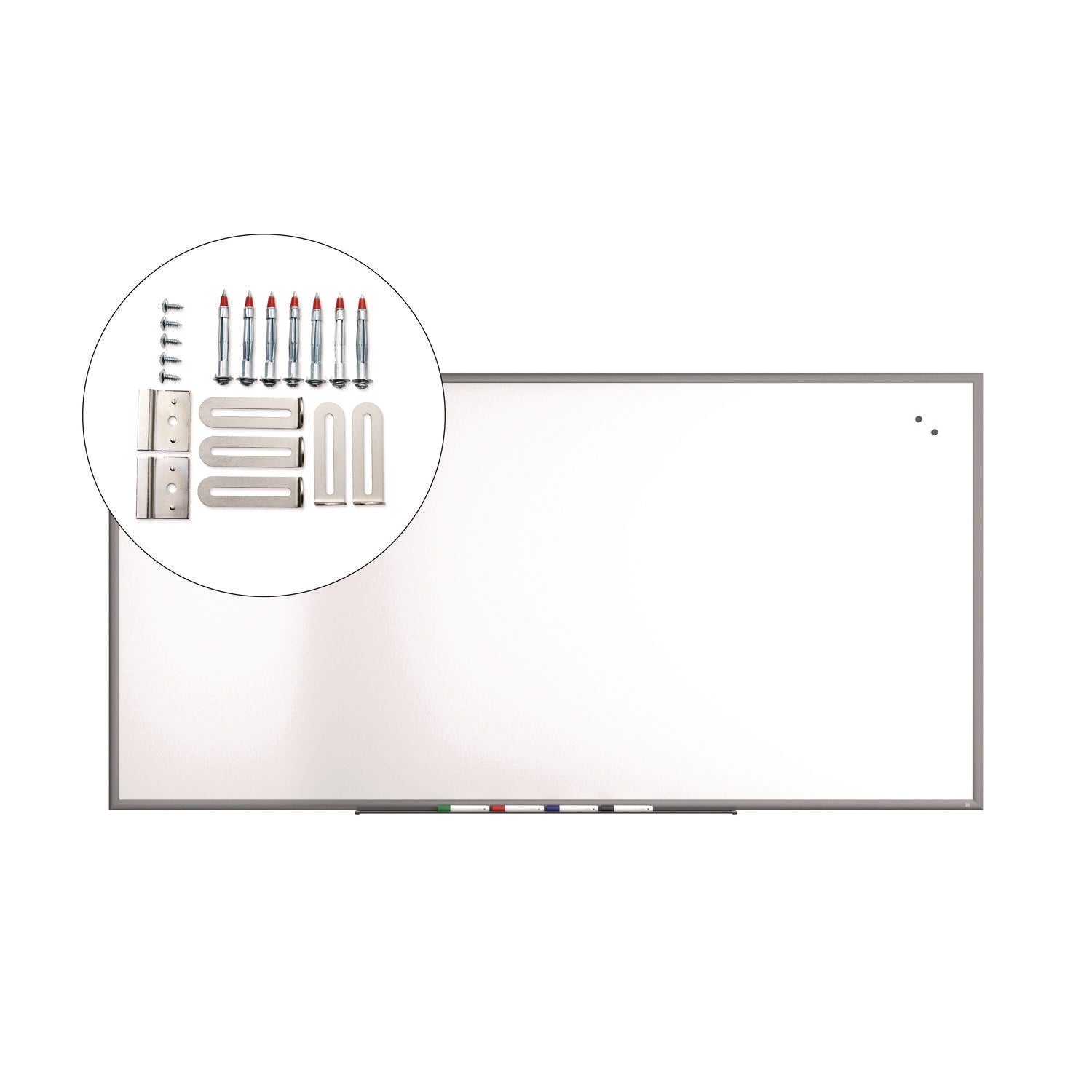 Magnetic Porcelain Dry Erase Board, 96" x 48", White Surface, Gray/Natural Aluminum Frame