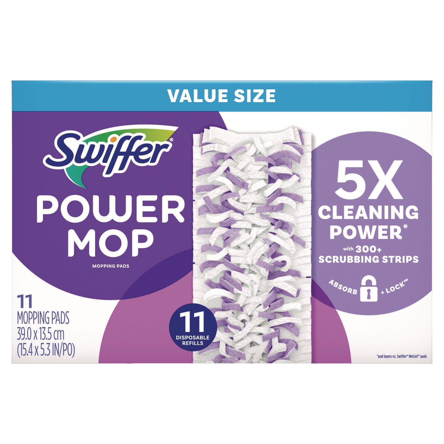 Swiffer Powermop Mopping Pads - Purple - 11 / Box
