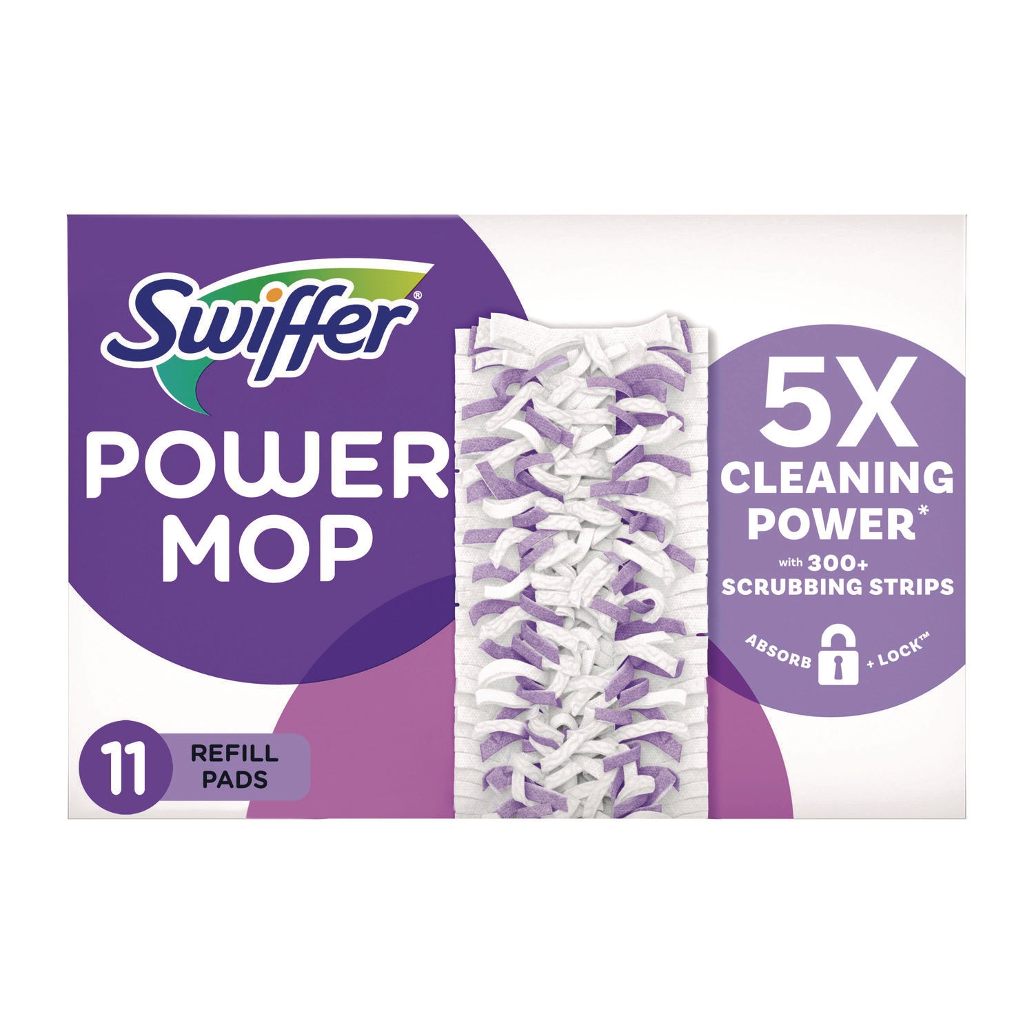 Swiffer Powermop Mopping Pads - Purple - 11 / Box