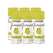 Specialty Fluorescent Spray Paint, Flat Fluorescent Yellow, 11 oz Aerosol Can, 6/Carton