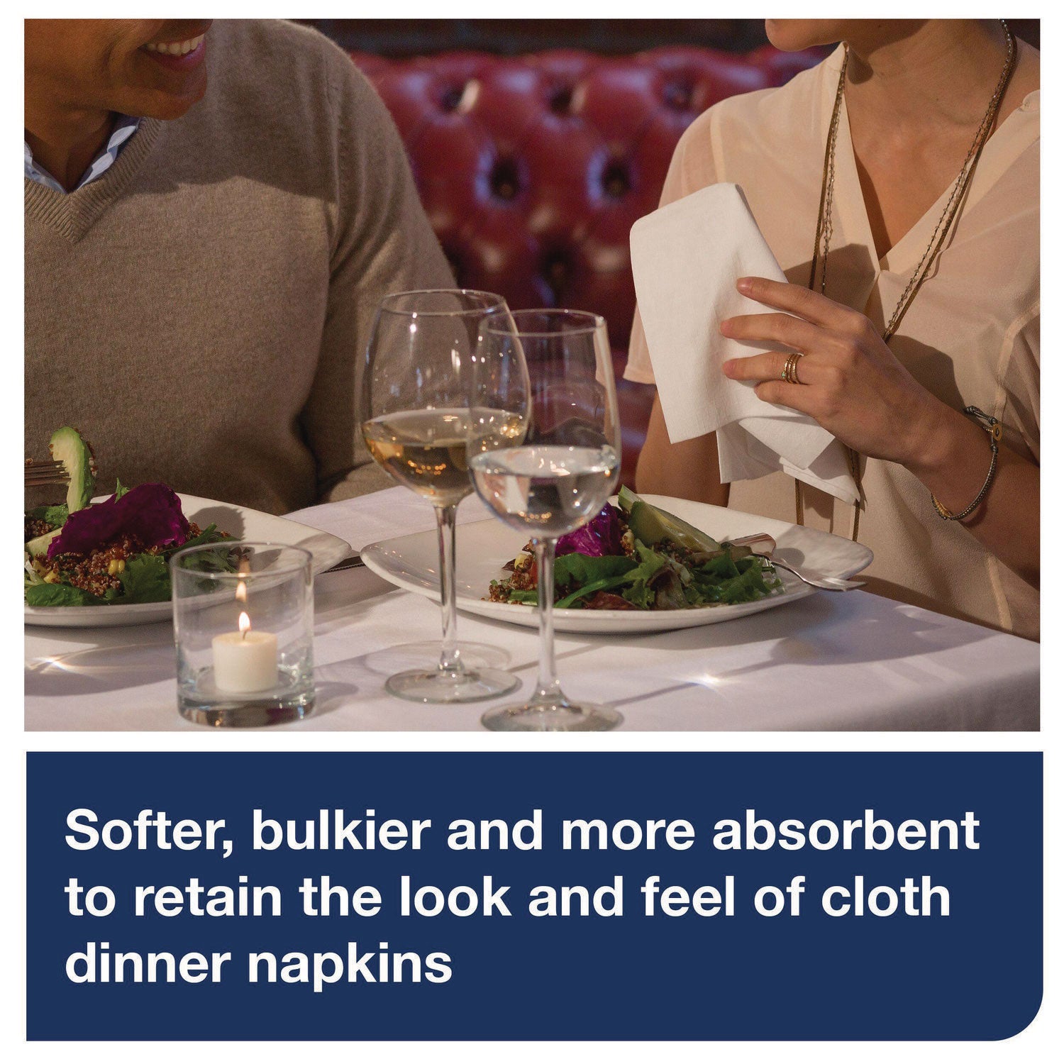 LinStyle Dinner Napkin, 1-Ply, 15 x 16, White, 1,000/Carton