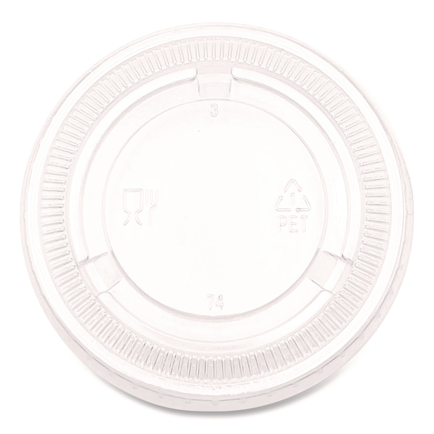 Souffle/Portion Cup Lids, Fits 3.25 oz to 5.5 oz Portion Cups, Plastic, Clear, 2,500/Carton
