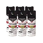Stops Rust 5-in-1 Spray Paint, Flat Black, 12 oz Aerosol Can, 6/Carton