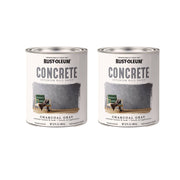 Concrete Interior Wall Paint, Flat Charcoal Gray, Quart Can, 2/Carton