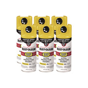 Stops Rust 5-in-1 Spray Paint, Gloss Sunburst Yellow, 12 oz Aerosol Can, 6/Carton
