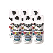 Stops Rust 5-in-1 Spray Paint, White, 12 oz Aerosol Can, 6/Carton