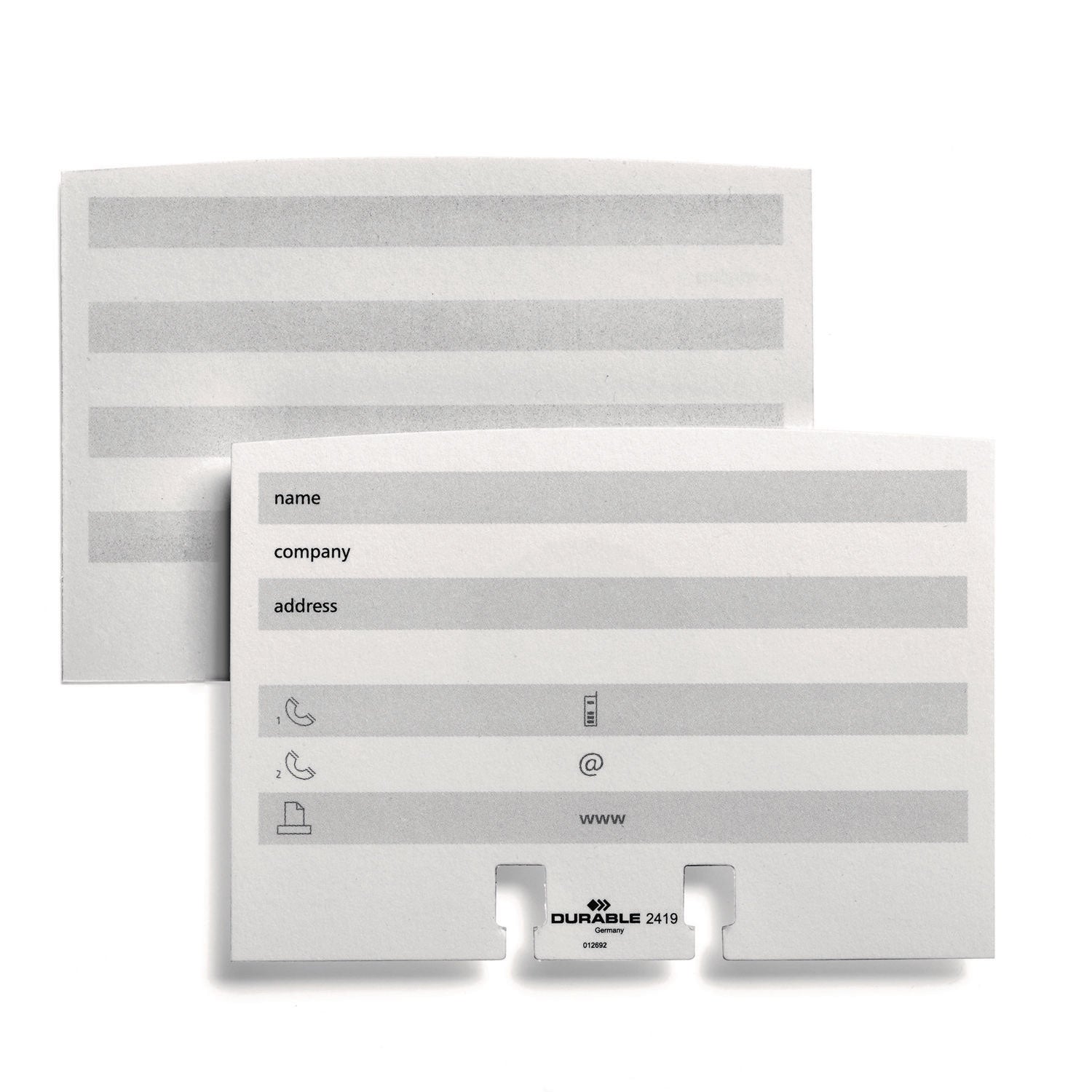 500 Card Capacity - For 2.87" x 4.12" Size Card - 25 A-Z Index Guide - Black, Gray