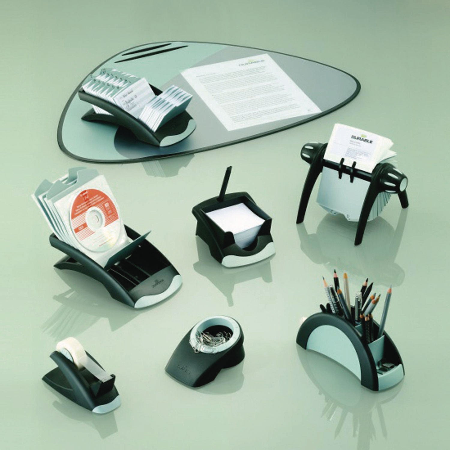 500 Card Capacity - For 2.87" x 4.12" Size Card - 25 A-Z Index Guide - Black, Gray
