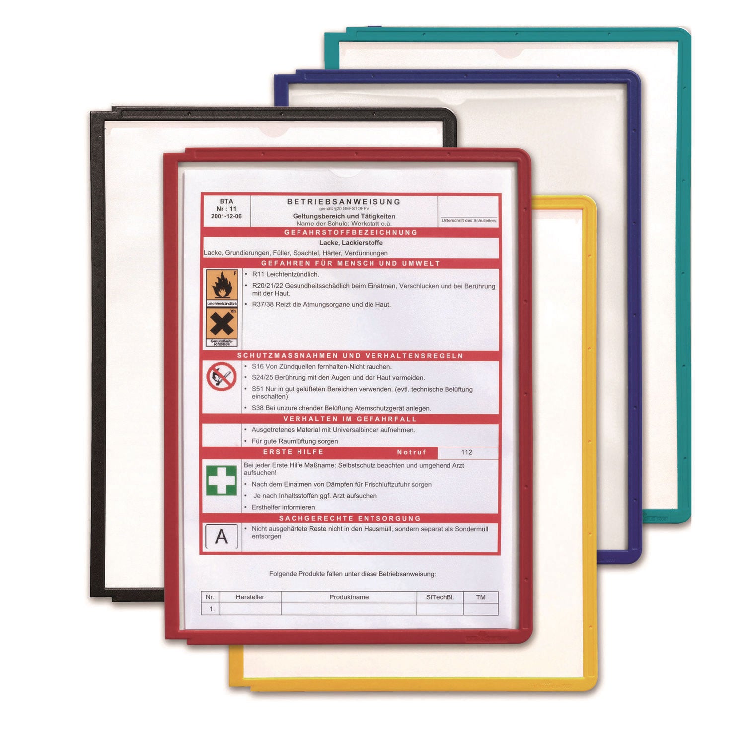 SHERPA Desk Reference System - Assorted - Polypropylene - 12" Height x 9.5" Width - 5 / Set