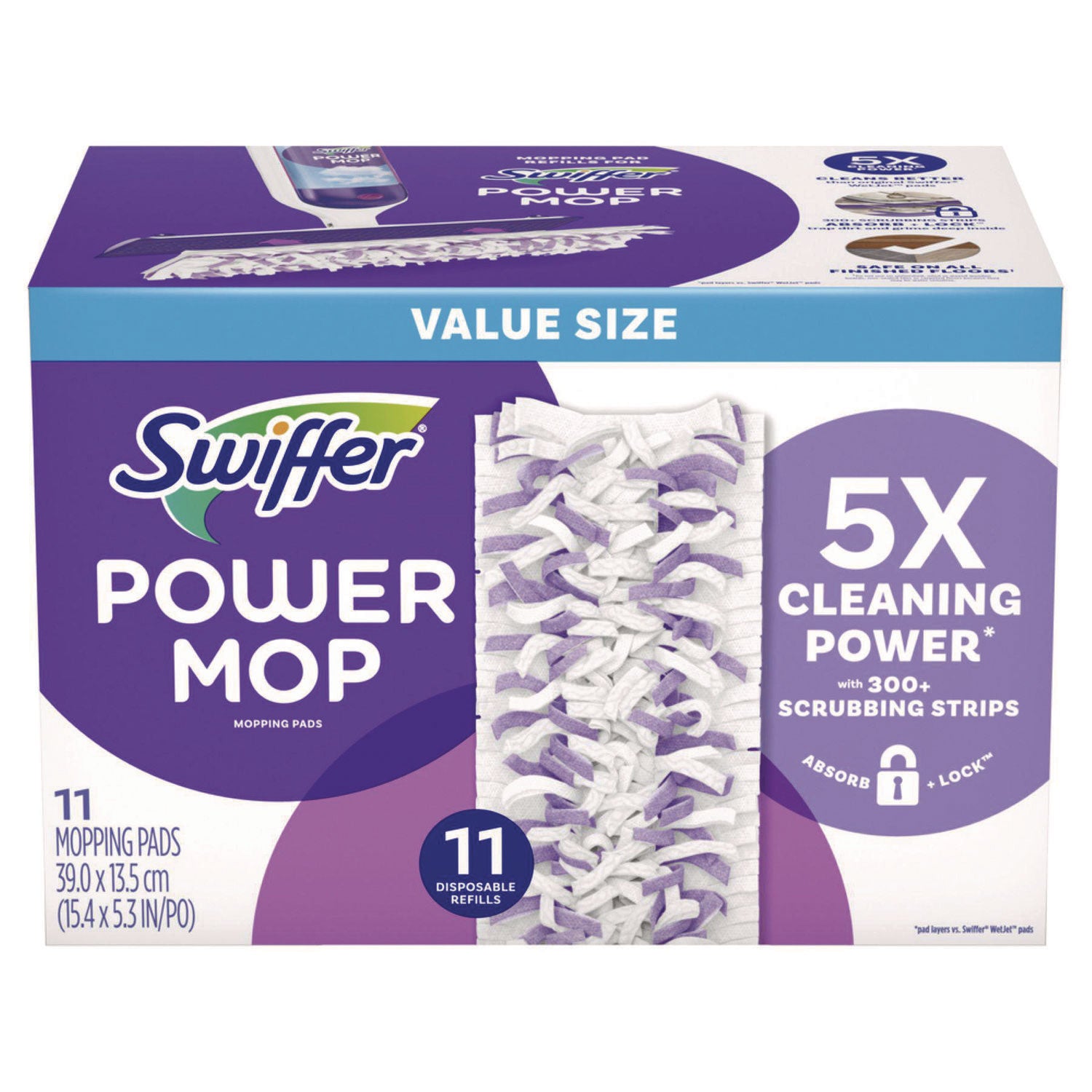Swiffer Powermop Mopping Pads - Purple - 11 / Box