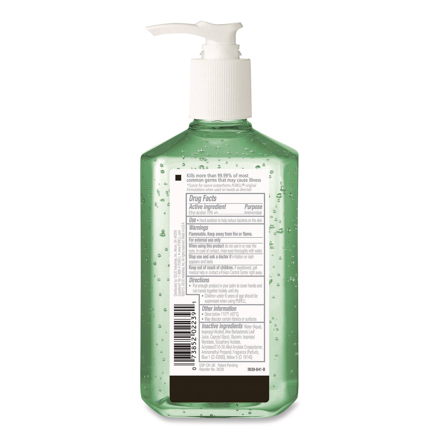 PURELL Hand Sanitizer Gel, 12 fl oz Pump Bottle, Clear, Non-sticky, Residue-free, Aloe, 12/Carton