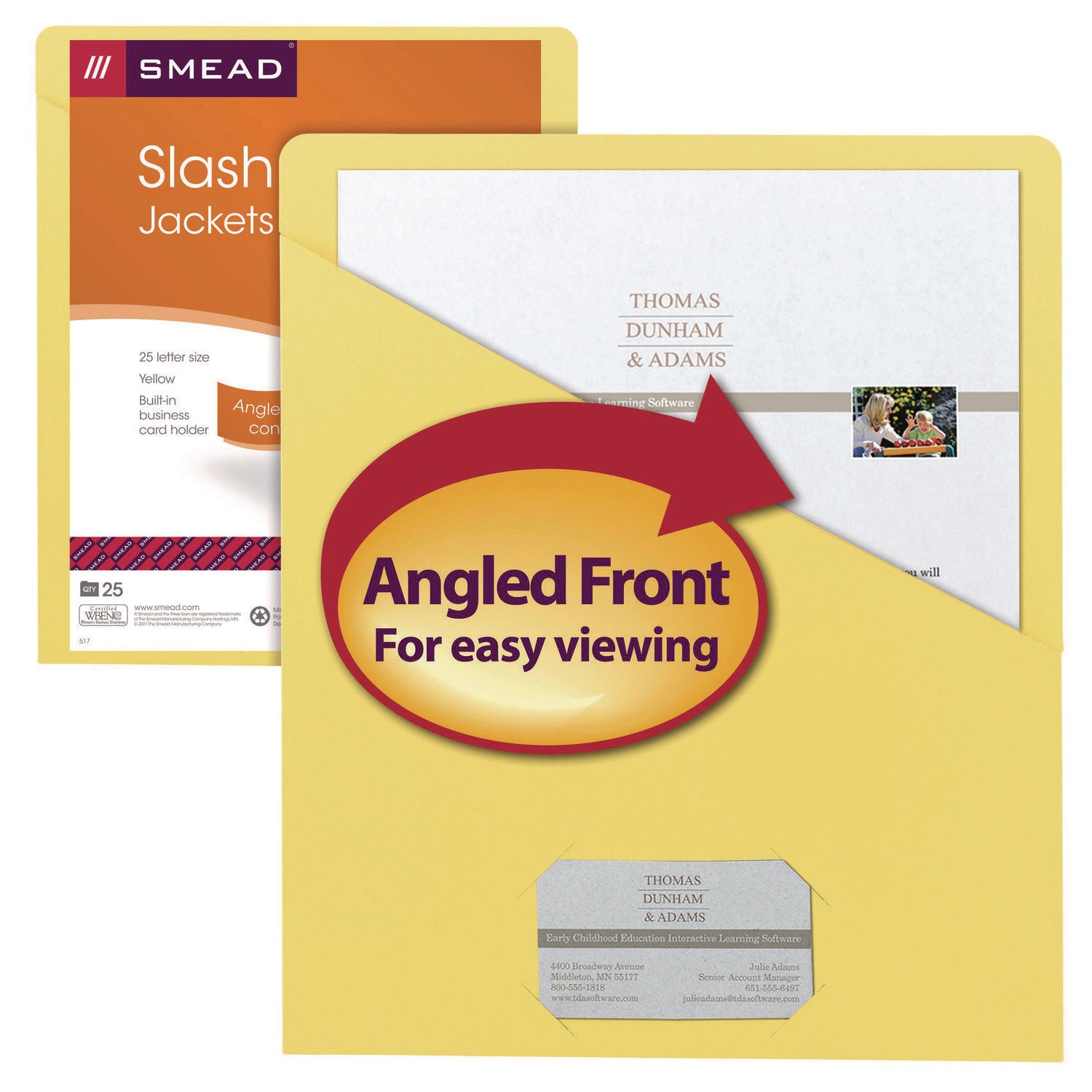 Smead Letter Recycled File Jacket - 8 1/2" x 11" - 11 pt. - Yellow - 10% Recycled - 25 / Pack