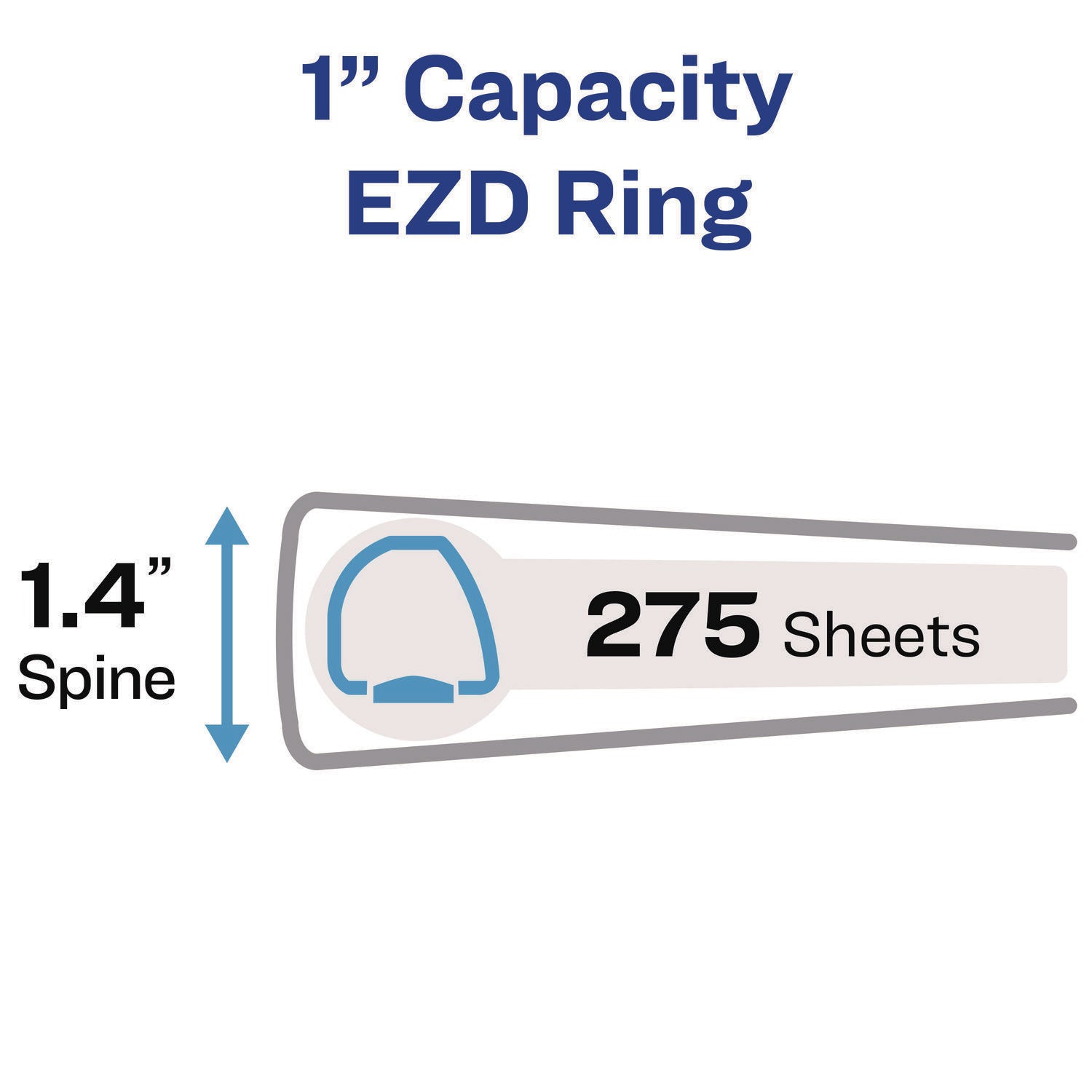 Heavy-Duty Non-View Binder With Durahinge And One Touch Ezd Rings, 3 Rings, 1" Capacity, 11 X 8.5, Blue