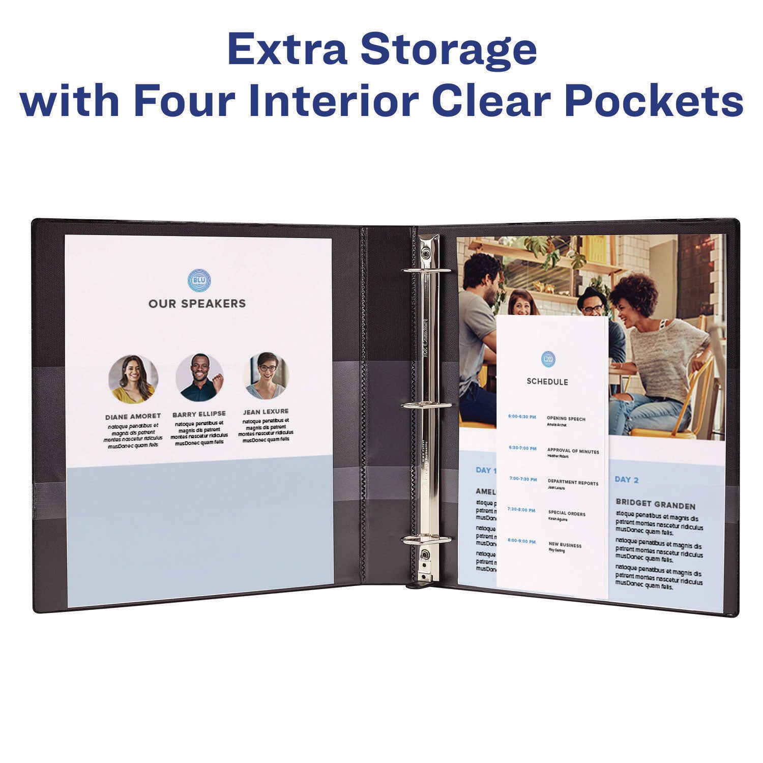 Heavy-Duty Non-View Binder With Durahinge And One Touch Ezd Rings, 3 Rings, 1" Capacity, 11 X 8.5, Blue