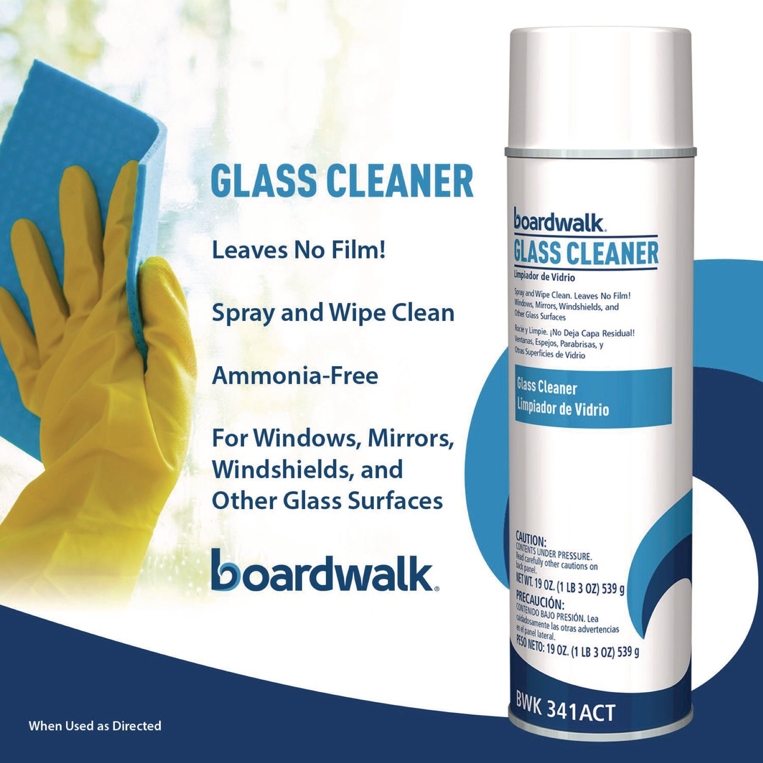 Heavy-Duty Glass Cleaner, Sweet Scent, 19 oz, Aerosol Spray