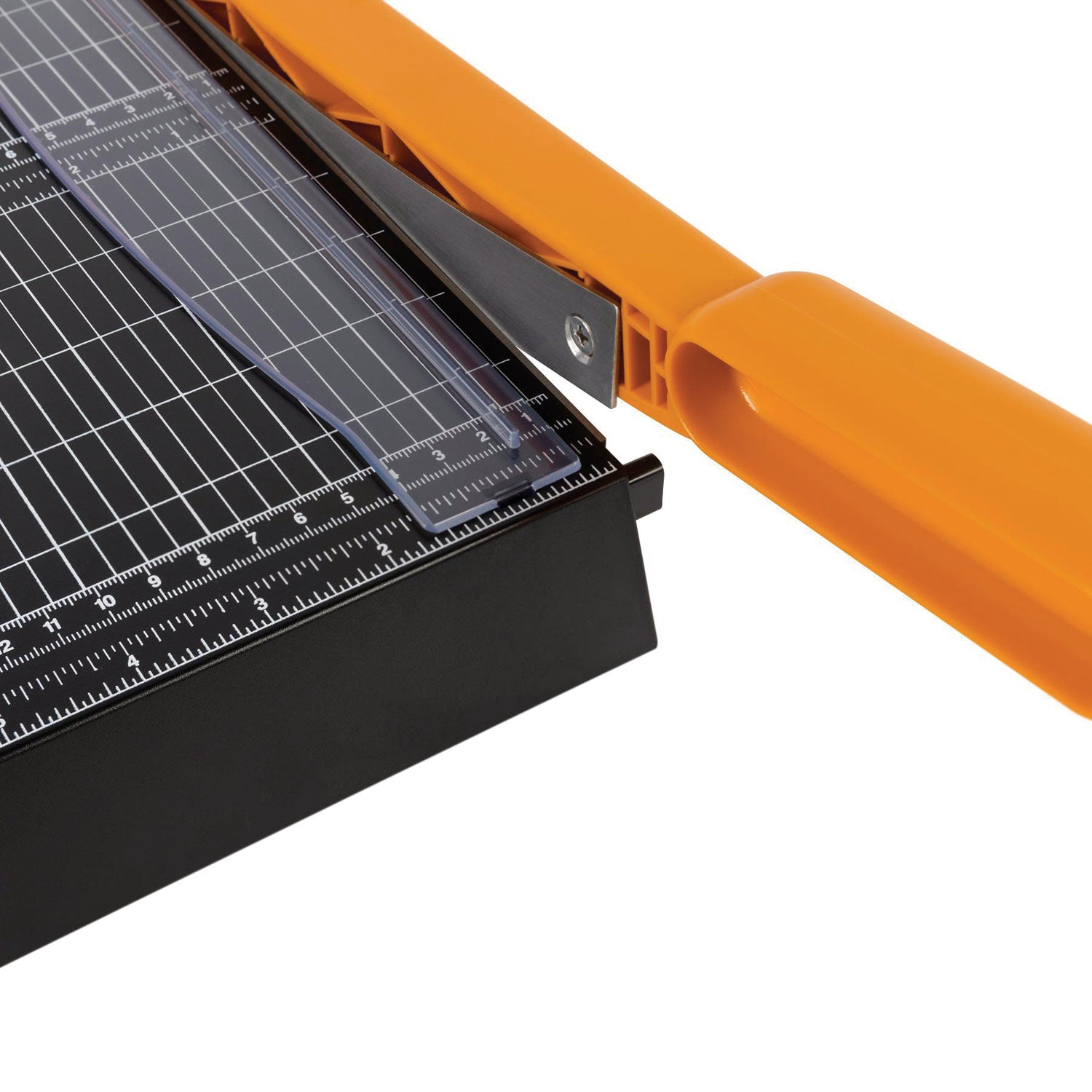 15 Sheet Cutting Capacity - 12" Cutting Length - Self-sharpening, Ergonomic Handle, Comfortable Grip, Paper Clamp, Safety Lock, Built-in Carry Handle - Resin - Black - 1 Each