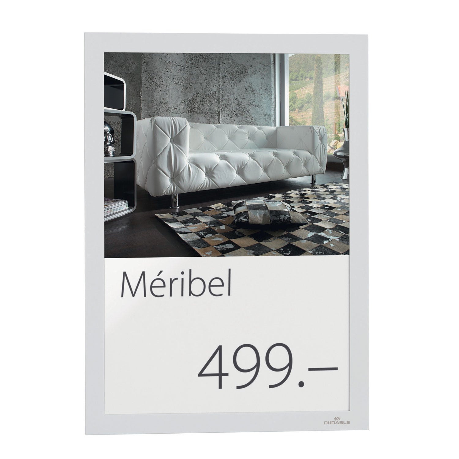 9.50" x 12" Frame Size - Portrait, Landscape - Magnetic, Easy to Use, Self-adhesive, Sturdy - Plastic - White - 2 / Pack - TAA Compliant
