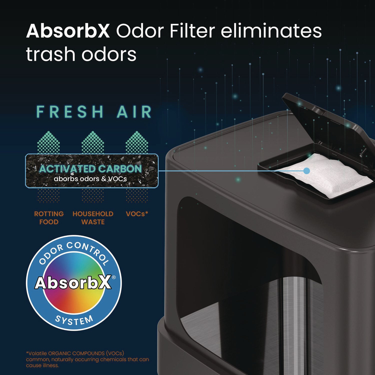 Dual Push Door Trash Can, 24 gal, Stainless Steel, Silver/Black